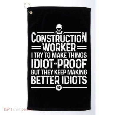 Funny Construction Design For Dad Construction Worker Golf Towel