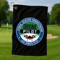 Faa Commercial Drone Pilot Faa Golf Towel thumb 1
