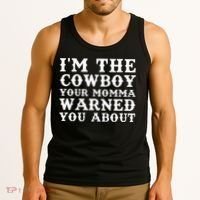 Funny Cowboy Dad Husband Or Boyfriend Tank Top thumb 3
