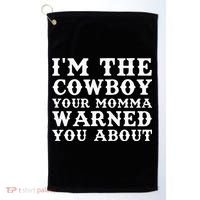 Funny Cowboy Dad Husband Or Boyfriend Golf Towel thumb 0