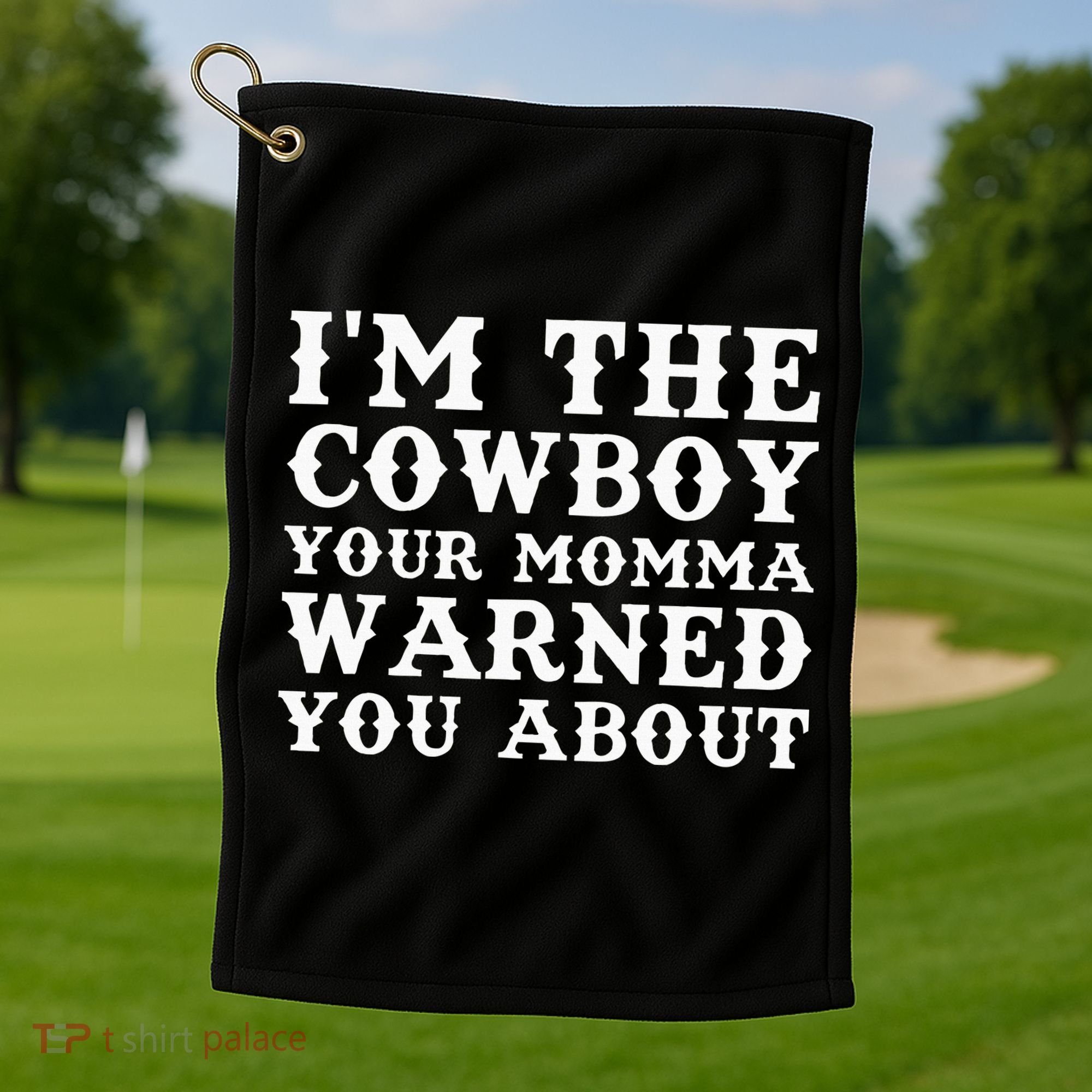 Funny Cowboy Dad Husband Or Boyfriend Golf Towel