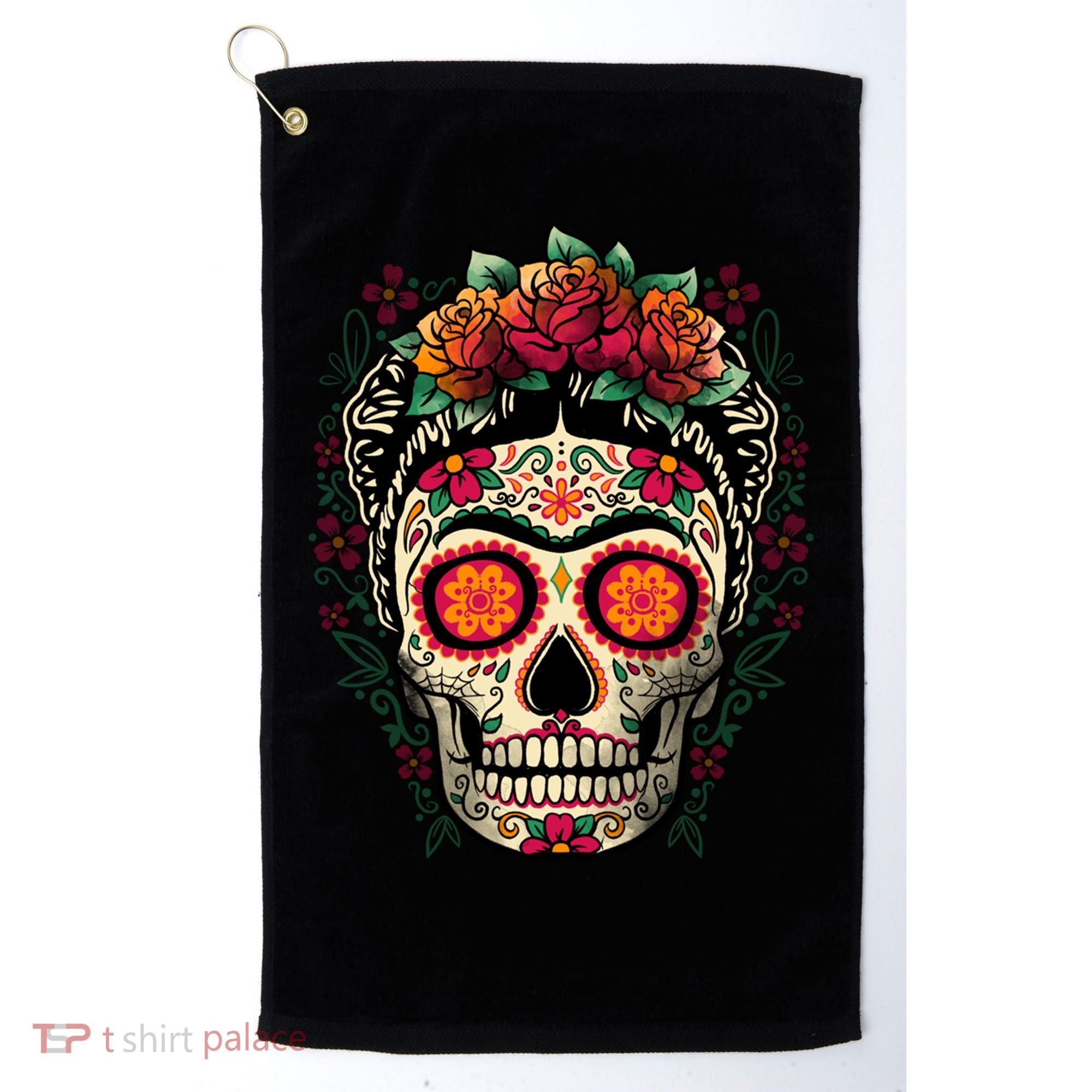 Frida Calavera Dia De Los Muertos Day Of The Dead Golf Towel