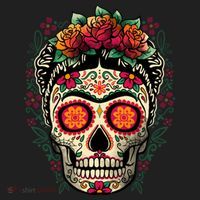 Frida Calavera Dia De Los Muertos Day Of The Dead Golf Towel thumb 3