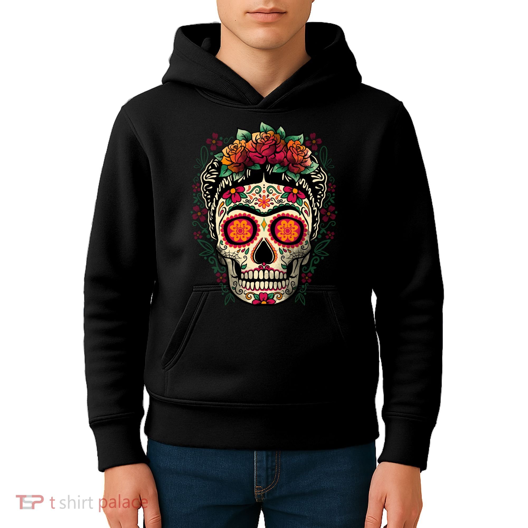 Frida Calavera Dia De Los Muertos Day Of The Dead Kids Hoodie