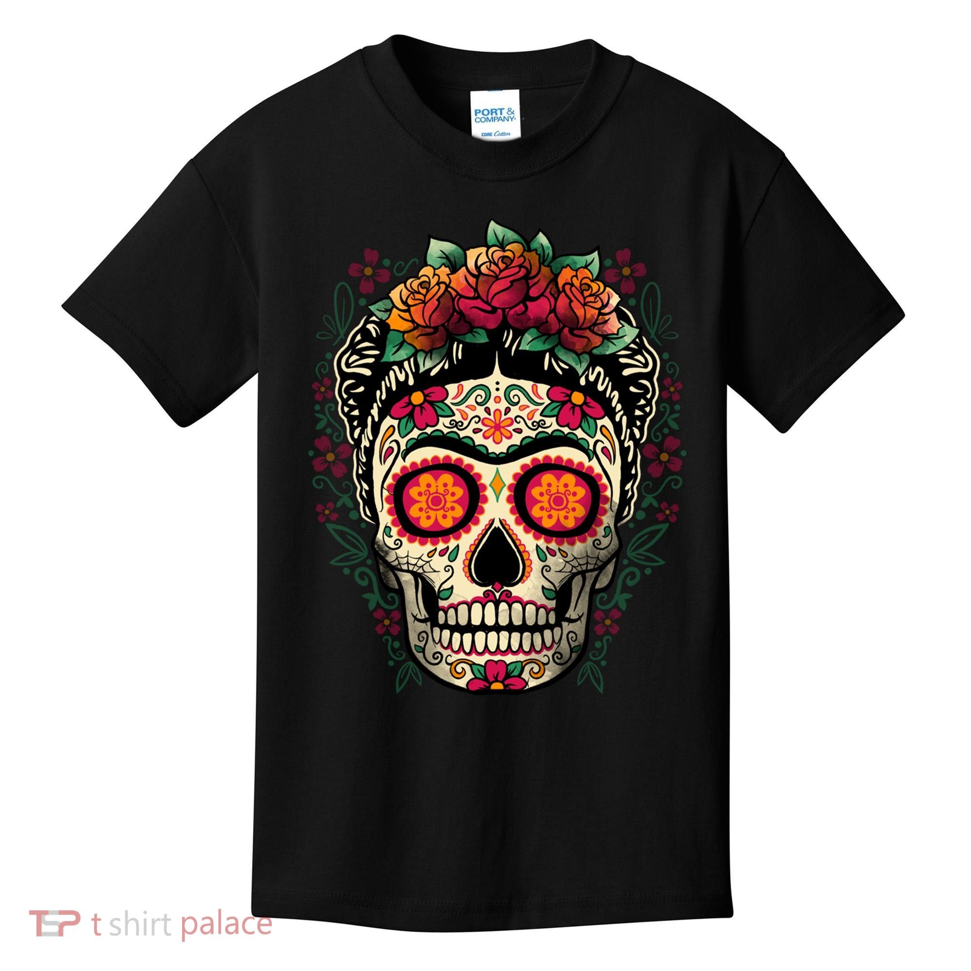 Frida Calavera Dia De Los Muertos Day Of The Dead Kids T-Shirt