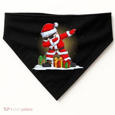 Funny Christmas Dabbing Santa Claus USA-Made Doggie Bandana