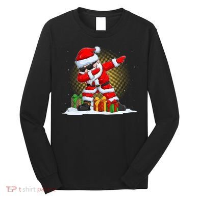 Funny Christmas Dabbing Santa Claus Long Sleeve Shirt