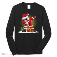Funny Christmas Dabbing Santa Claus Long Sleeve Shirt thumb 0