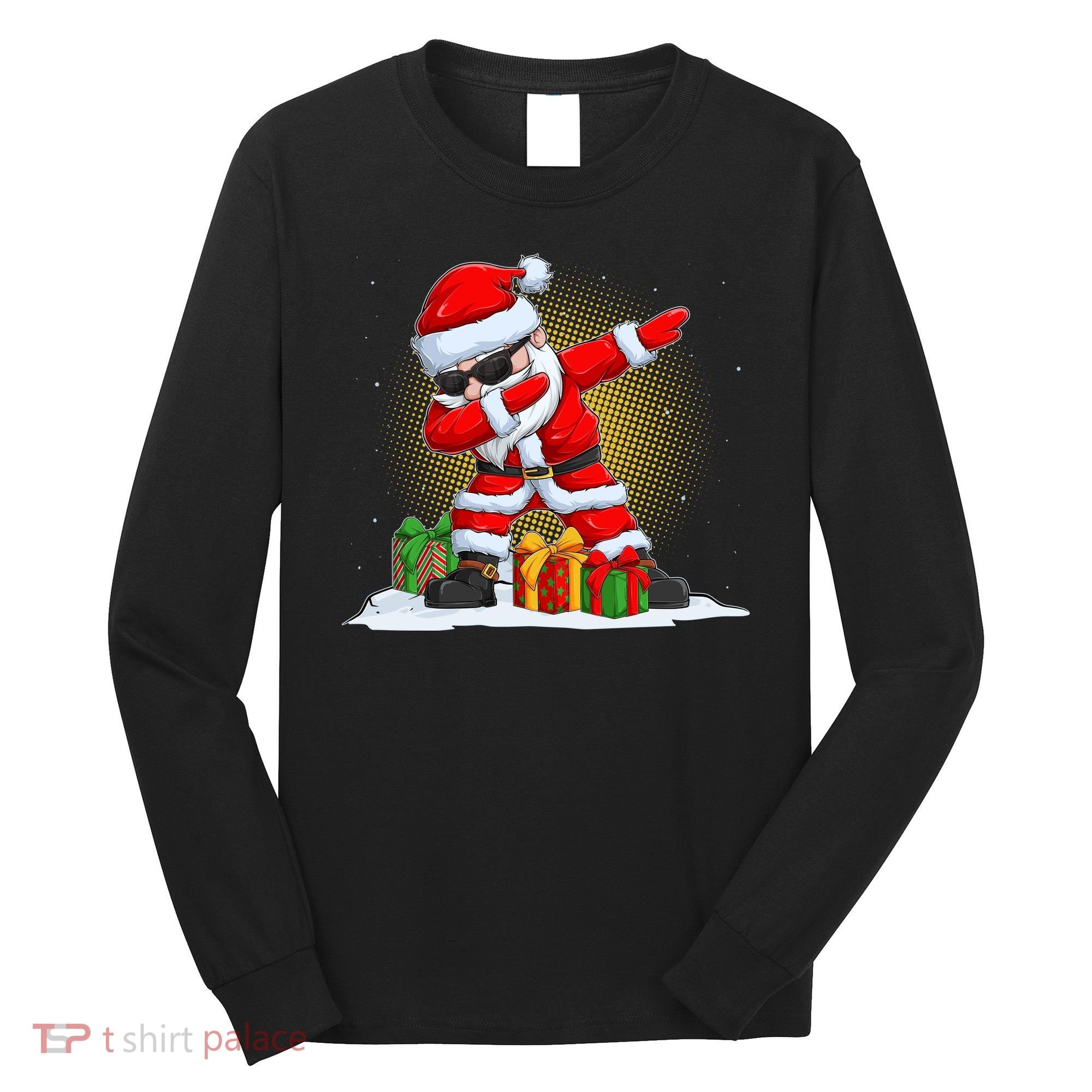 Funny Christmas Dabbing Santa Claus Long Sleeve Shirt