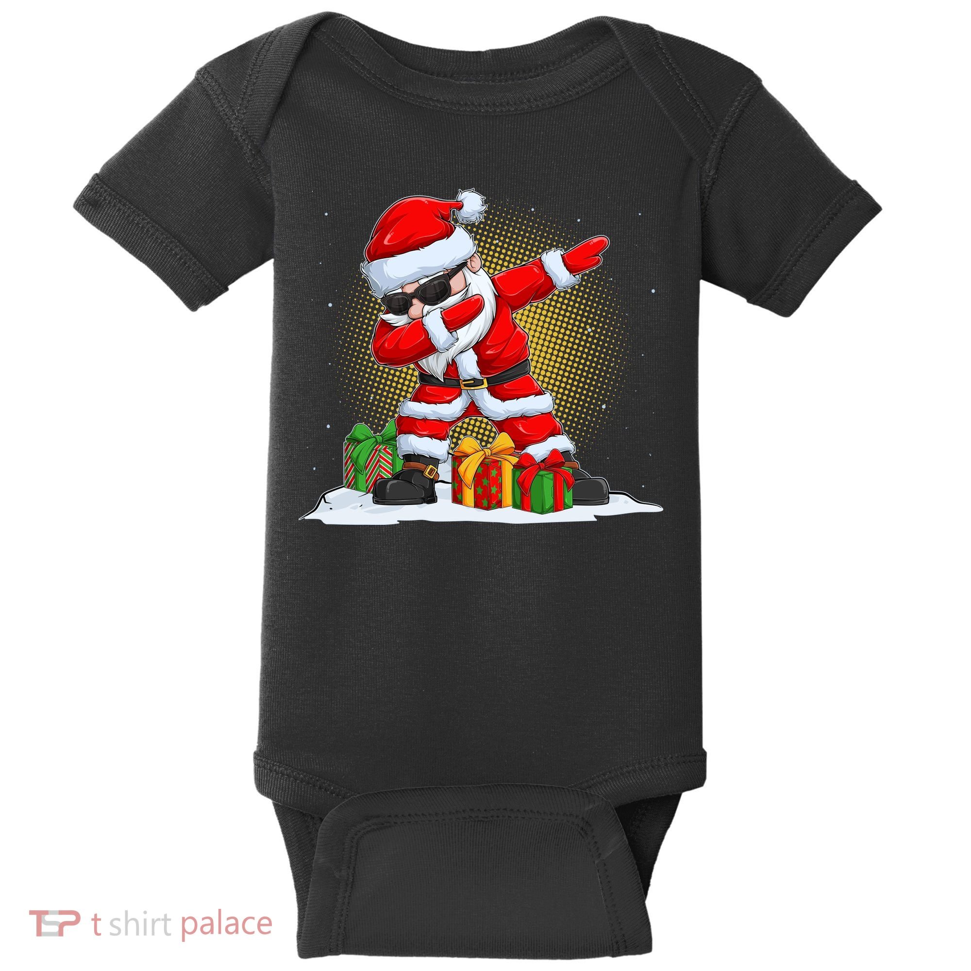 Funny Christmas Dabbing Santa Claus Baby Bodysuit