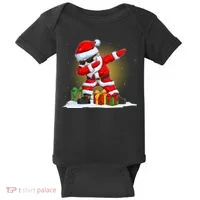 Funny Christmas Dabbing Santa Claus Baby Bodysuit thumb 0