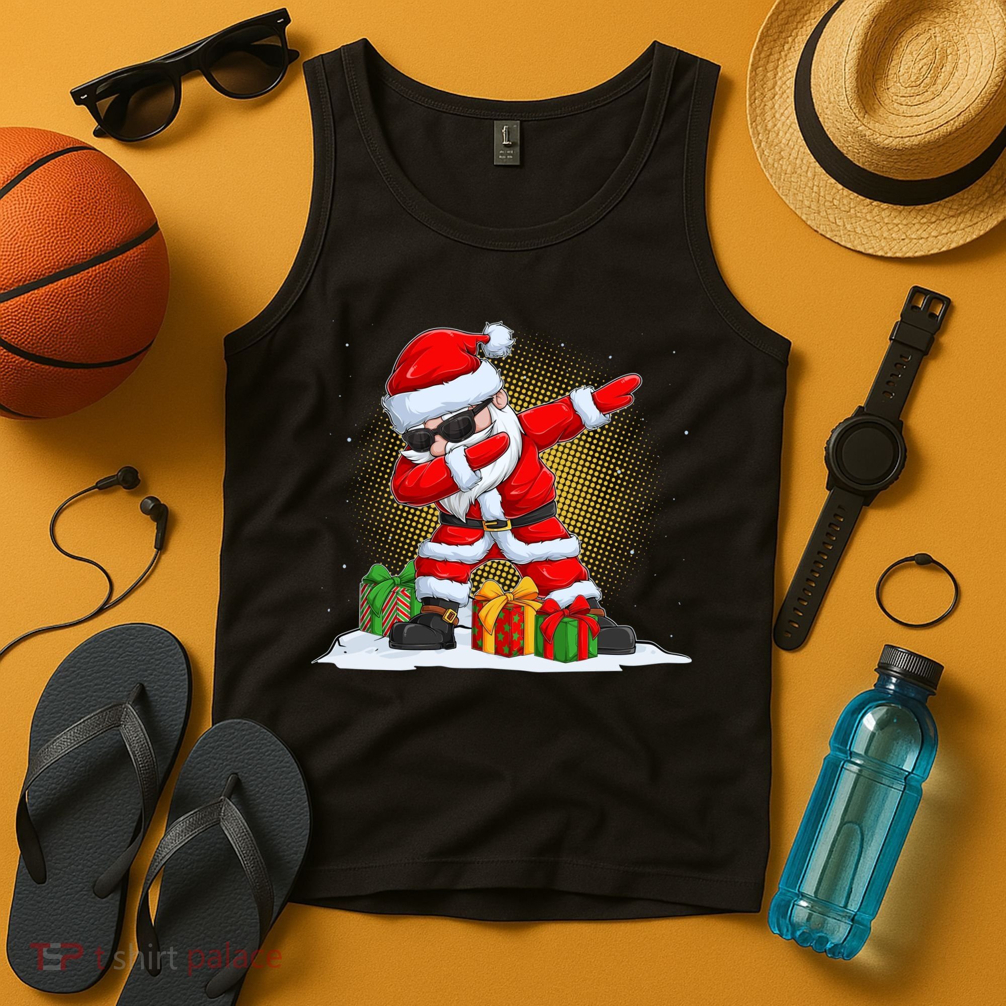 Funny Christmas Dabbing Santa Claus Tank Top