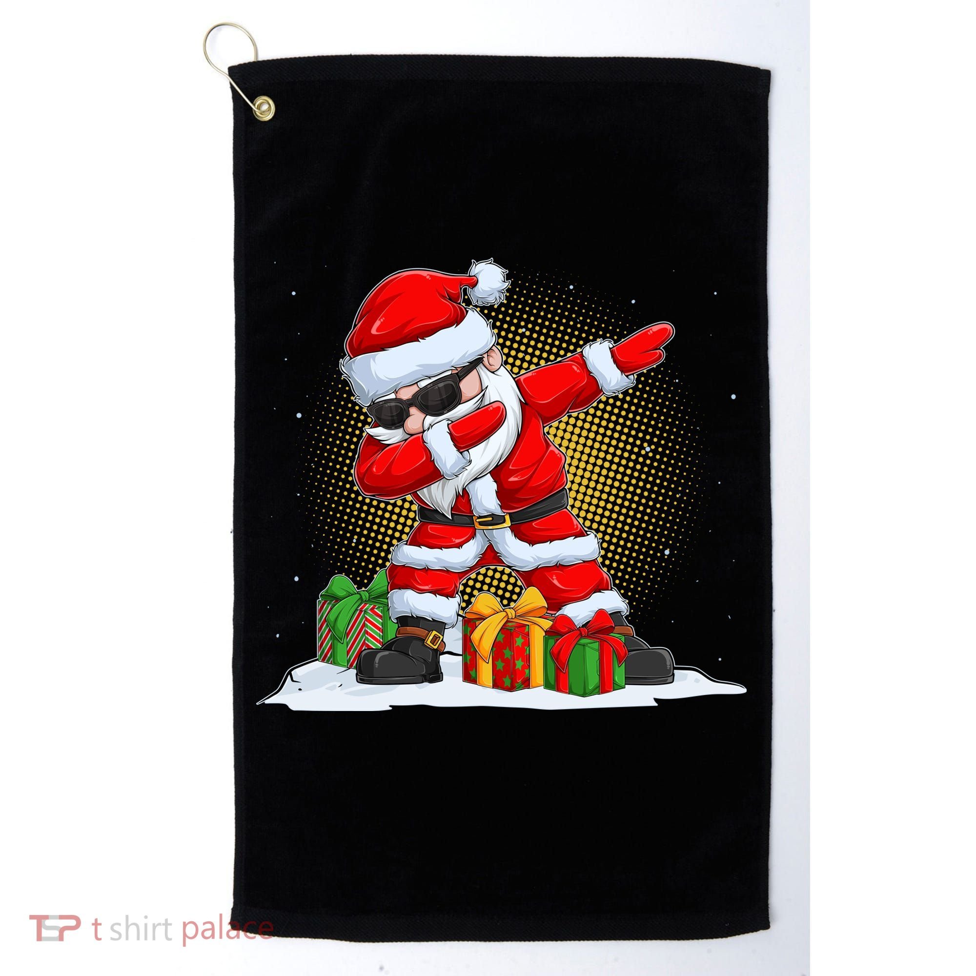 Funny Christmas Dabbing Santa Claus Golf Towel