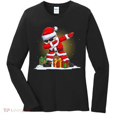 Funny Christmas Dabbing Santa Claus Women's Long Sleeve Shirt