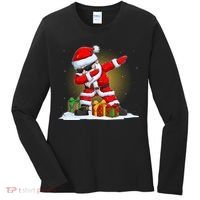 Funny Christmas Dabbing Santa Claus Women's Long Sleeve Shirt thumb 0