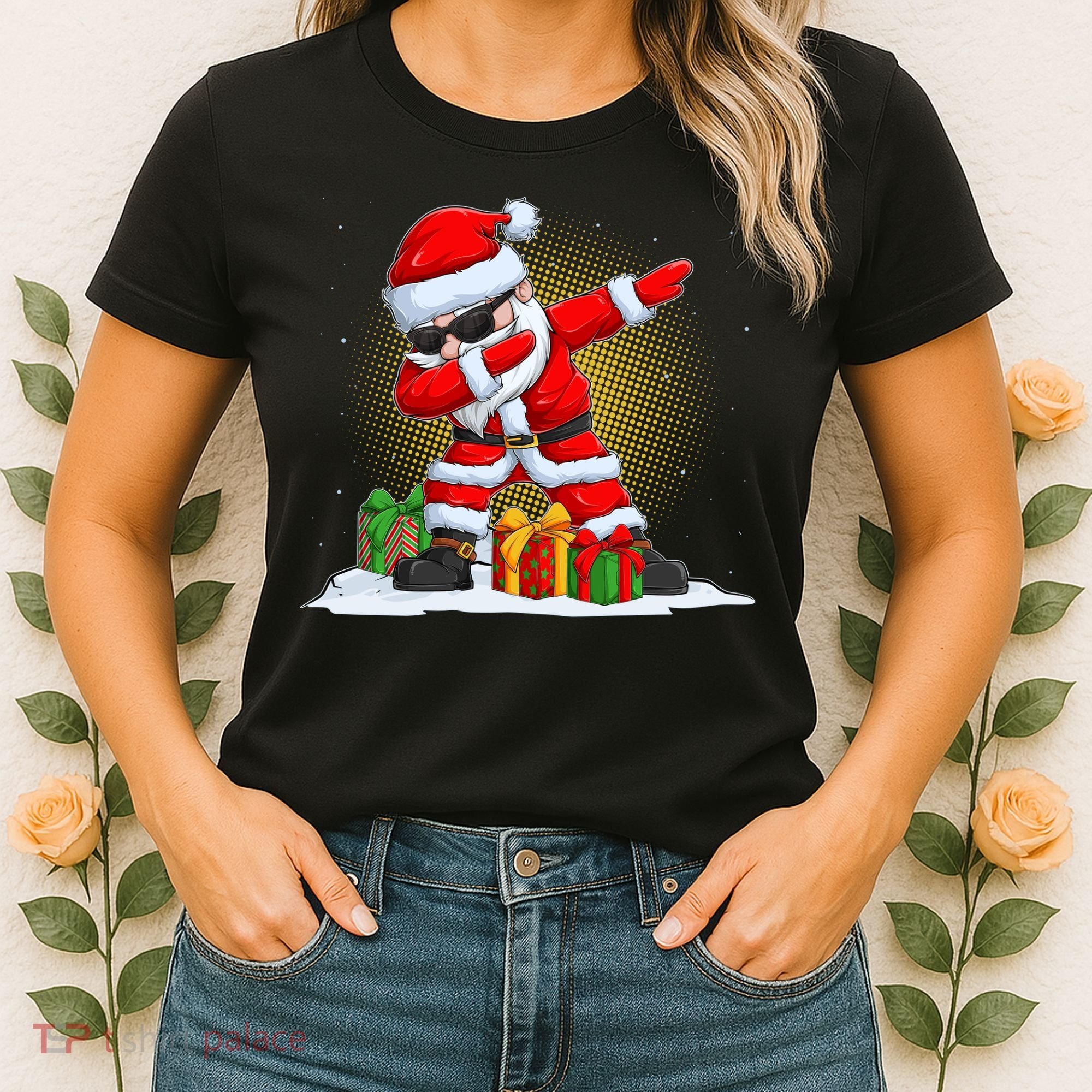 Funny Christmas Dabbing Santa Claus Women's T-Shirt