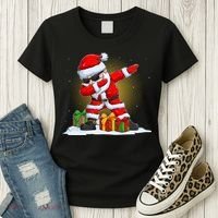Funny Christmas Dabbing Santa Claus Women's T-Shirt thumb 3