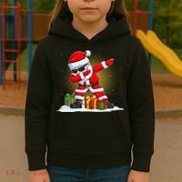 Funny Christmas Dabbing Santa Claus Kids Hoodie thumb 3