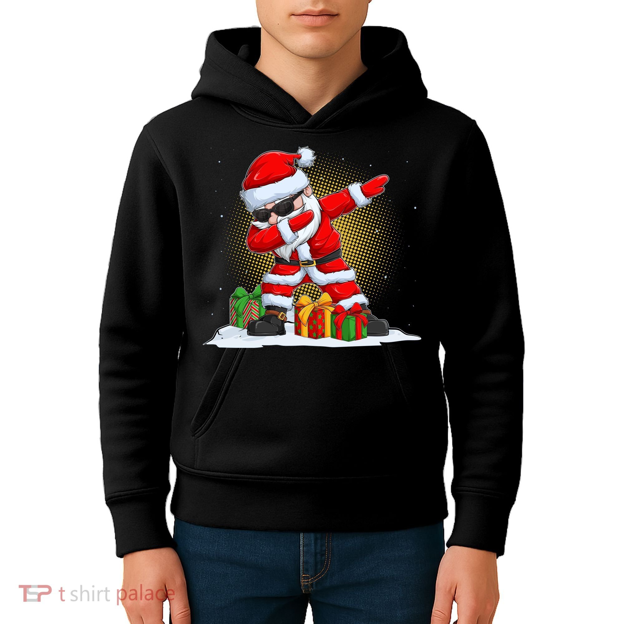 Funny Christmas Dabbing Santa Claus Kids Hoodie