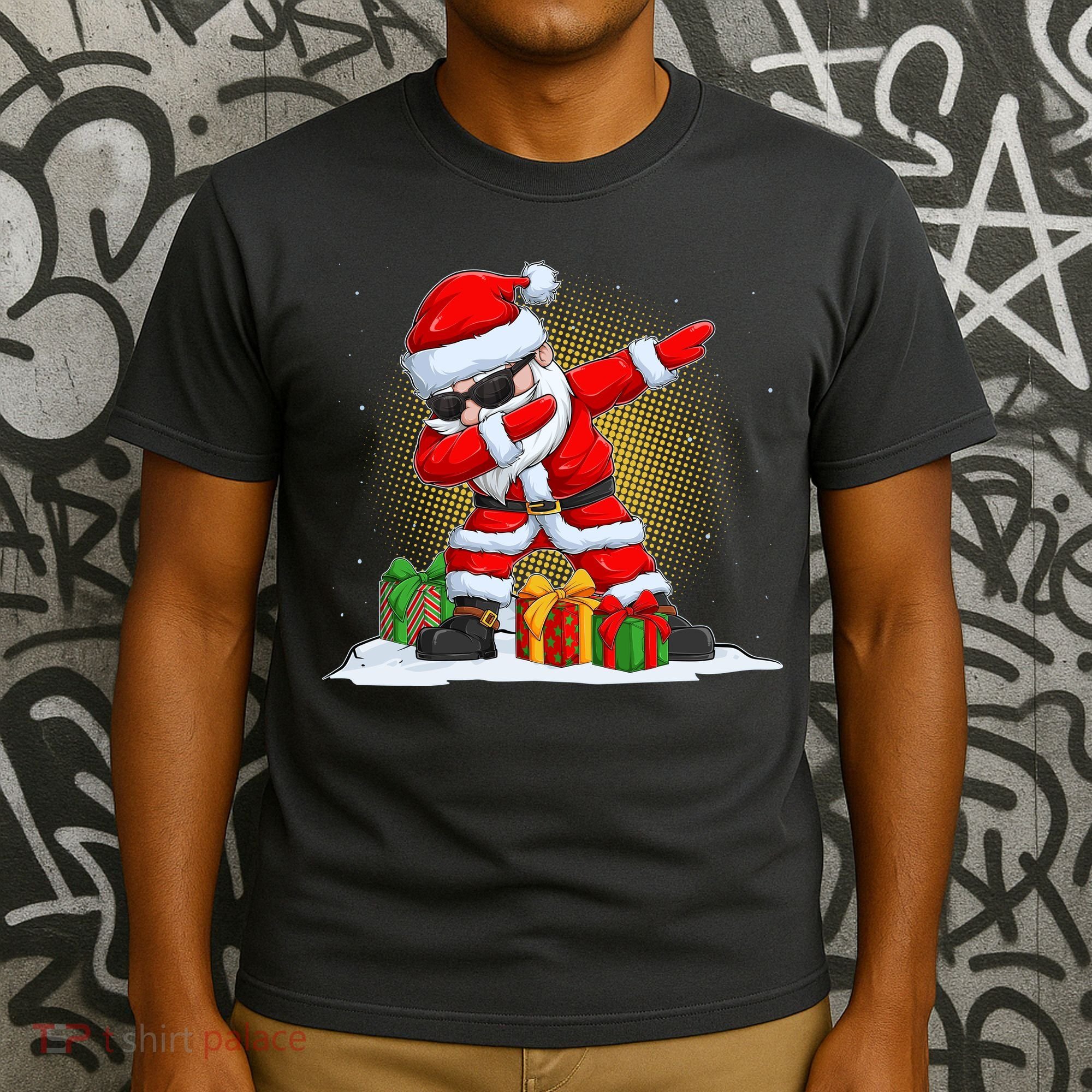 Funny Christmas Dabbing Santa Claus T-Shirt
