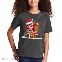Funny Christmas Dabbing Santa Claus Kids T-Shirt thumb 2