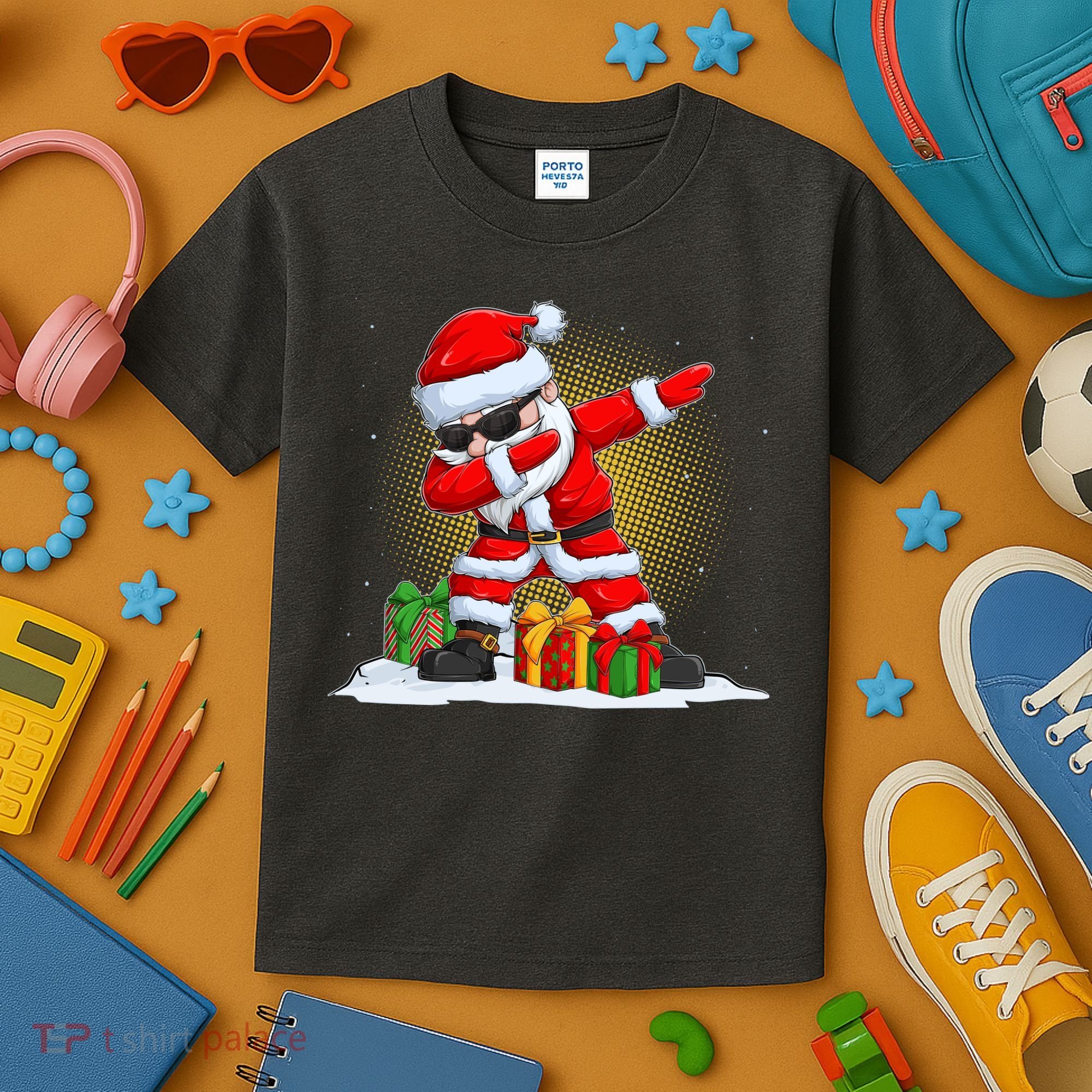 Funny Christmas Dabbing Santa Claus Kids T-Shirt