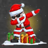 Funny Christmas Dabbing Santa Claus Kids T-Shirt thumb 4