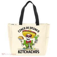 Funny Cinco De Drinko Bitchachos Mexican Fiesta Drinking Tote Bag thumb 0