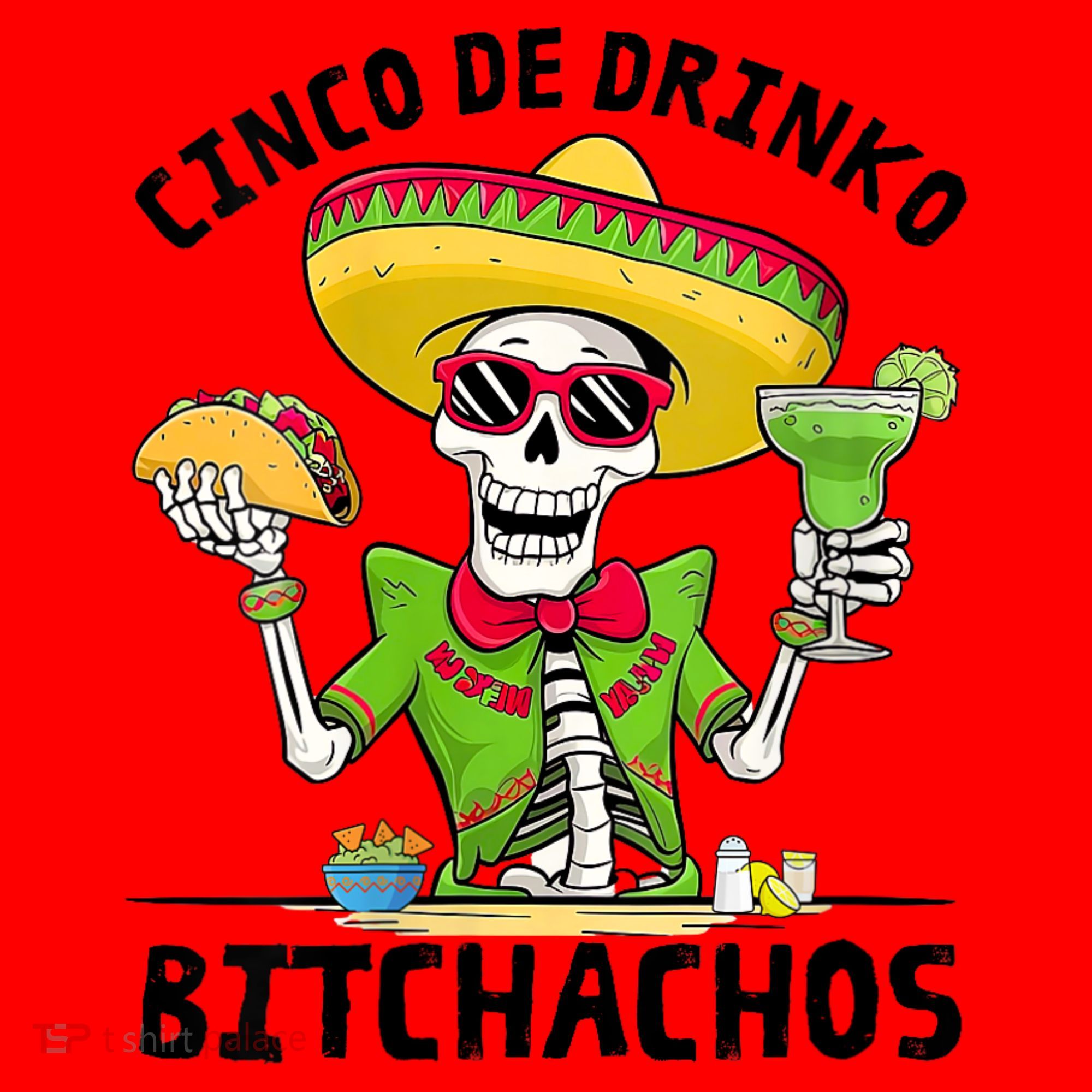 Funny Cinco De Drinko Bitchachos Mexican Fiesta Drinking Santa Hat