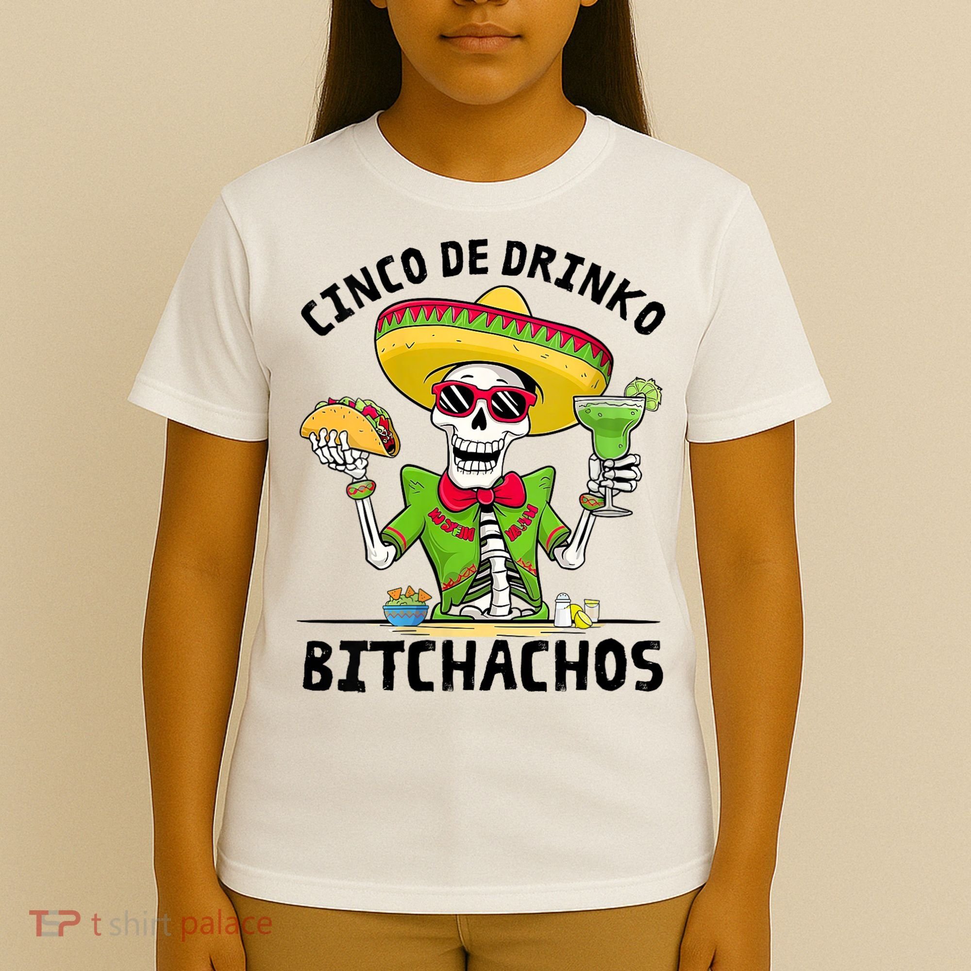 Funny Cinco De Drinko Bitchachos Mexican Fiesta Drinking T-Shirt