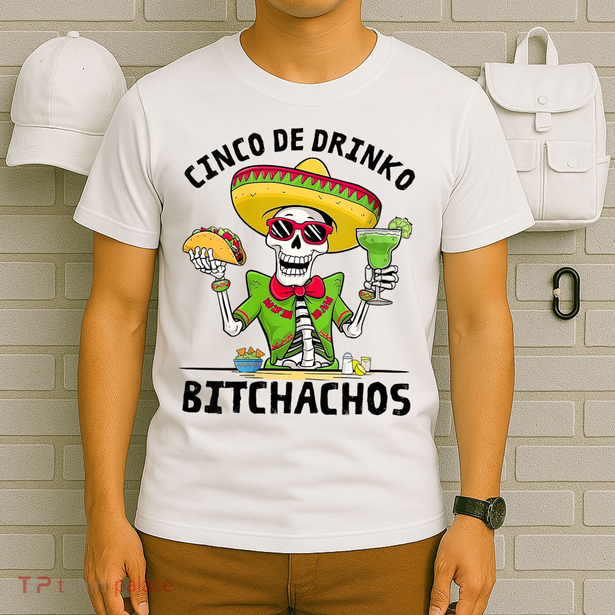 Funny Cinco De Drinko Bitchachos Mexican Fiesta Drinking T-Shirt