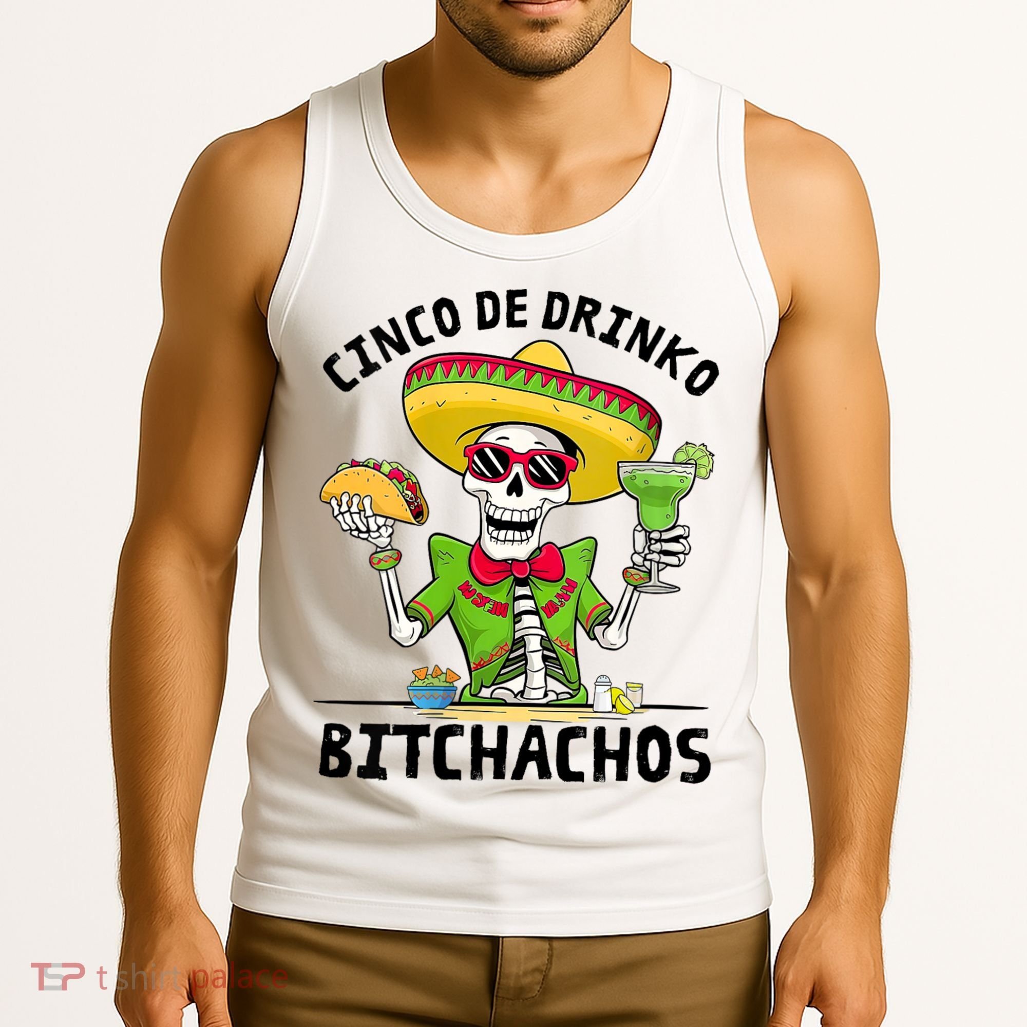 Funny Cinco De Drinko Bitchachos Mexican Fiesta Drinking Tank Top