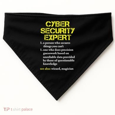 Funny Cybersecurity Definition Expert Computer Engineer TShirt USA-Made Doggie Bandana