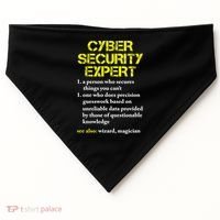 Funny Cybersecurity Definition Expert Computer Engineer TShirt USA-Made Doggie Bandana thumb 0