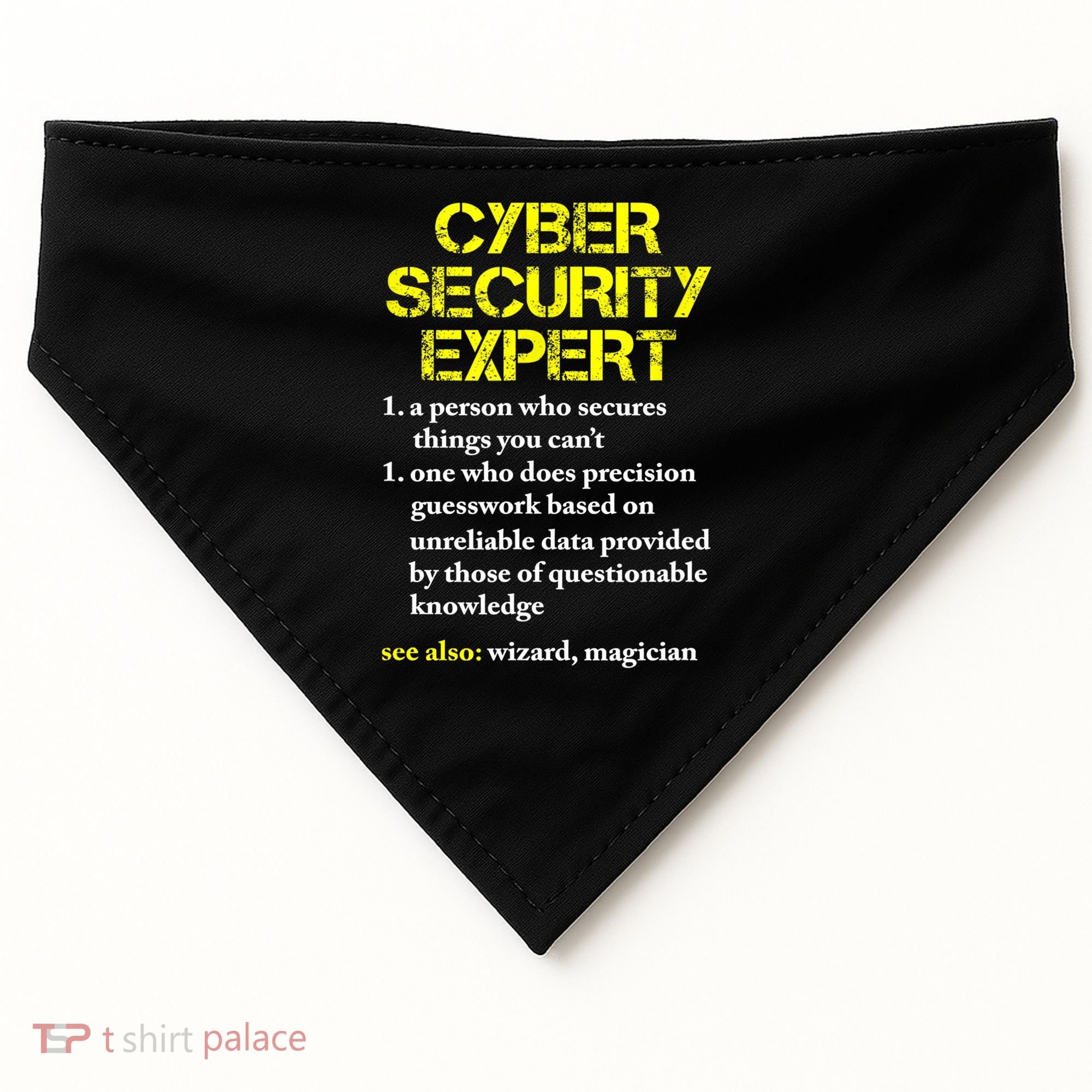 Funny Cybersecurity Definition Expert Computer Engineer TShirt USA-Made Doggie Bandana