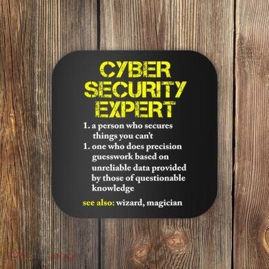 Funny Cybersecurity Definition Expert Computer Engineer TShirt Coaster