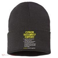 Funny Cybersecurity Definition Expert Computer Engineer TShirt Sustainable Knit Beanie thumb 0