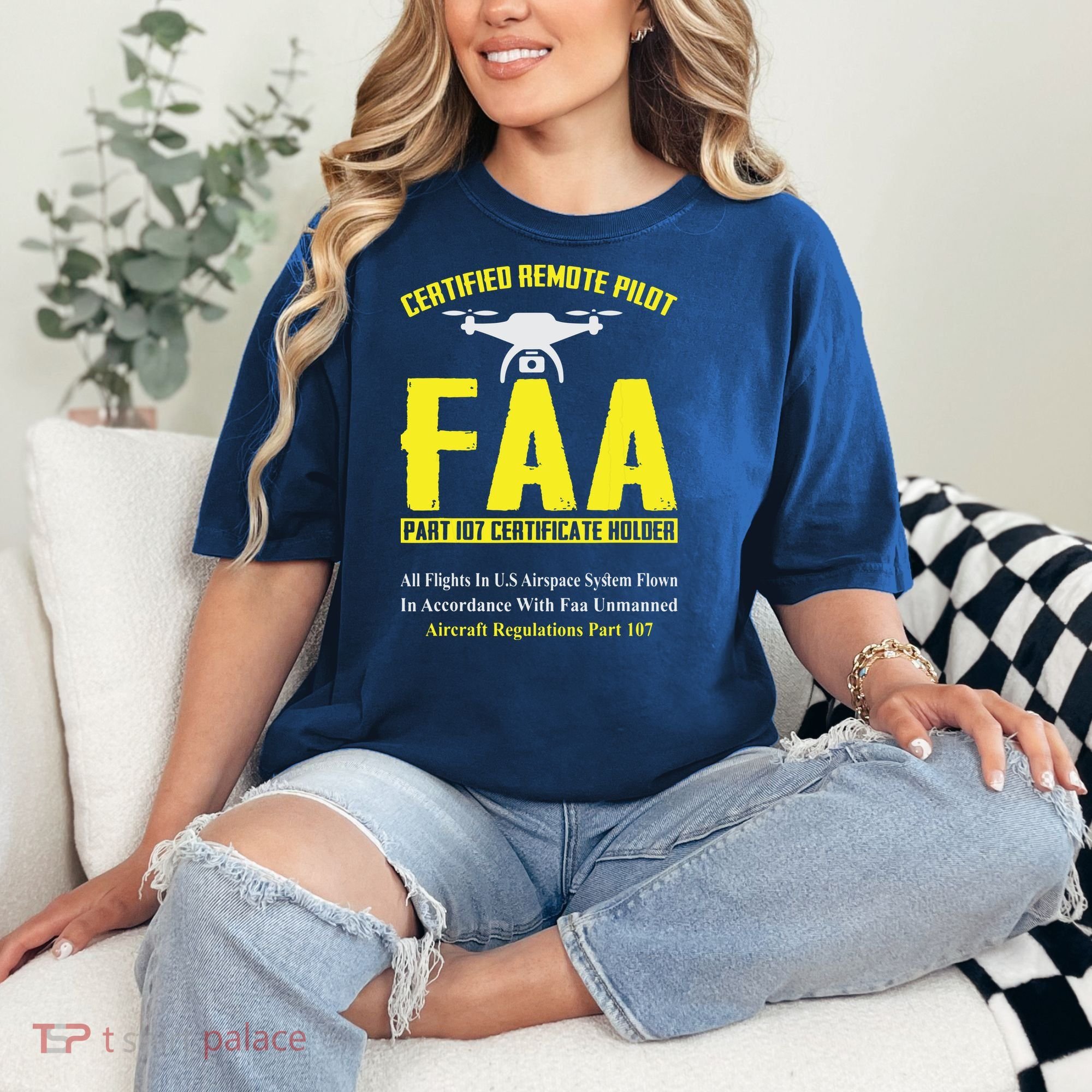 FAA Certified Drone Pilot Funny Remote Pilots Drone Life Comfort Colors T-Shirt