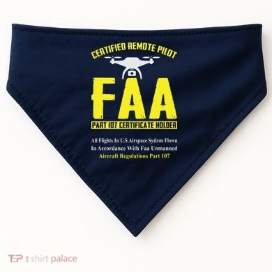 FAA Certified Drone Pilot Funny Remote Pilots Drone Life USA-Made Doggie Bandana