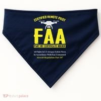 FAA Certified Drone Pilot Funny Remote Pilots Drone Life USA-Made Doggie Bandana thumb 0