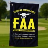 FAA Certified Drone Pilot Funny Remote Pilots Drone Life Golf Towel thumb 1