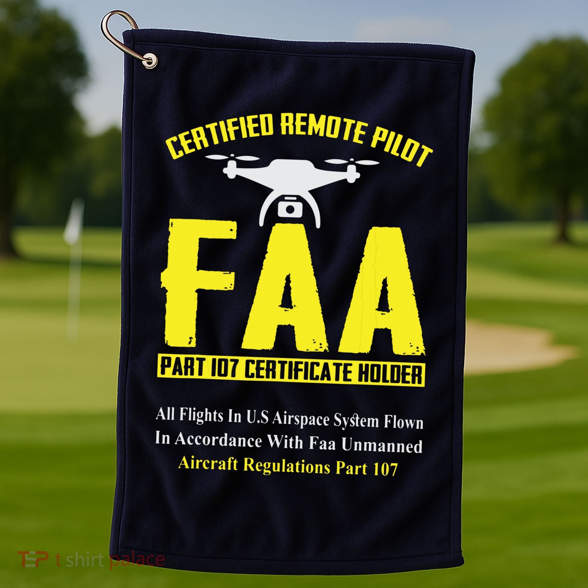 FAA Certified Drone Pilot Funny Remote Pilots Drone Life Golf Towel