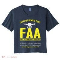 FAA Certified Drone Pilot Funny Remote Pilots Drone Life Women's Crop Top Tee thumb 0