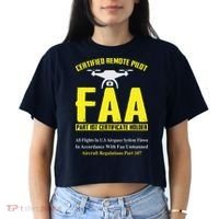 FAA Certified Drone Pilot Funny Remote Pilots Drone Life Women's Crop Top Tee thumb 2