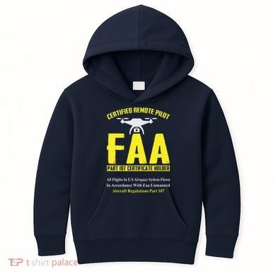 FAA Certified Drone Pilot Funny Remote Pilots Drone Life Kids Hoodie