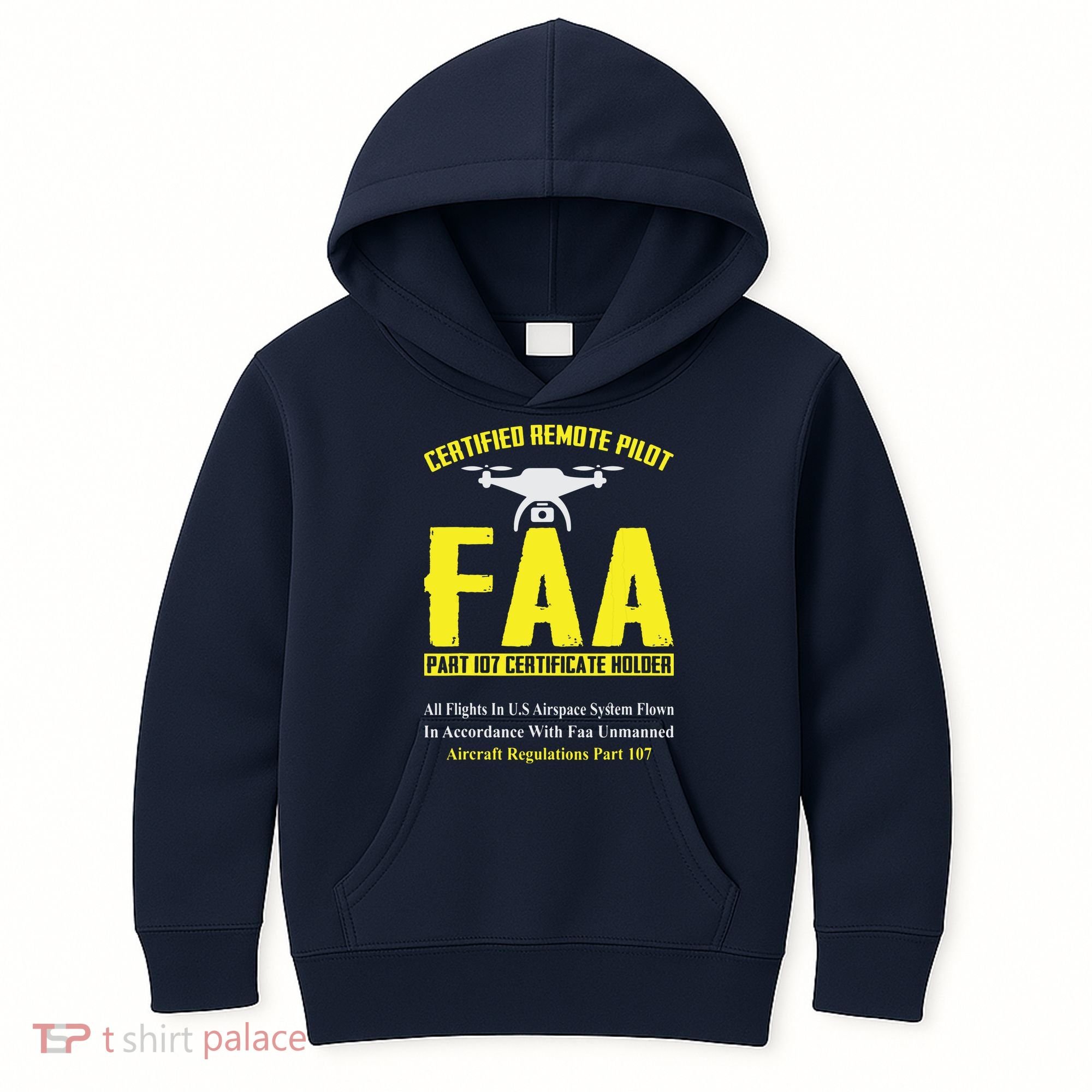 FAA Certified Drone Pilot Funny Remote Pilots Drone Life Kids Hoodie