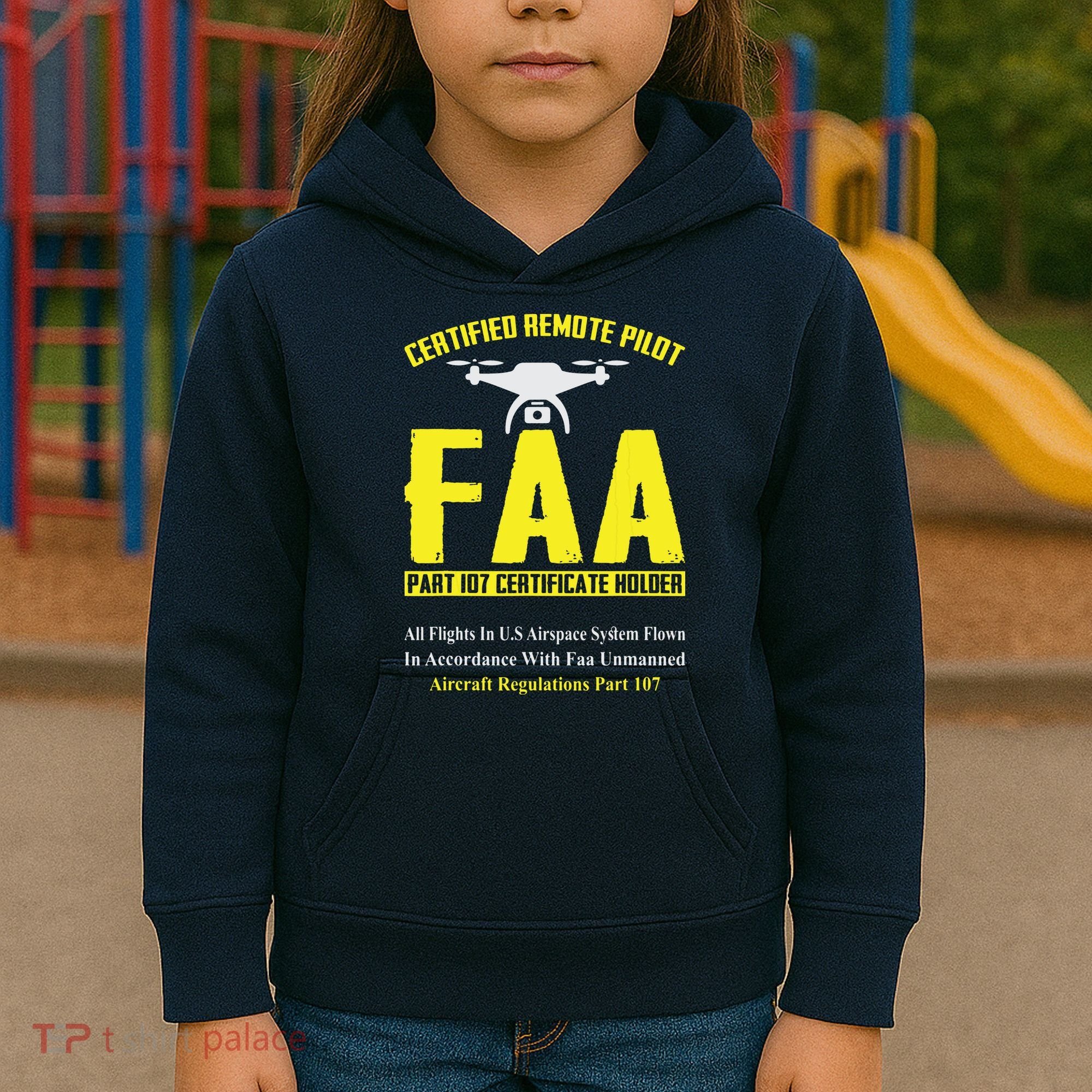 FAA Certified Drone Pilot Funny Remote Pilots Drone Life Kids Hoodie