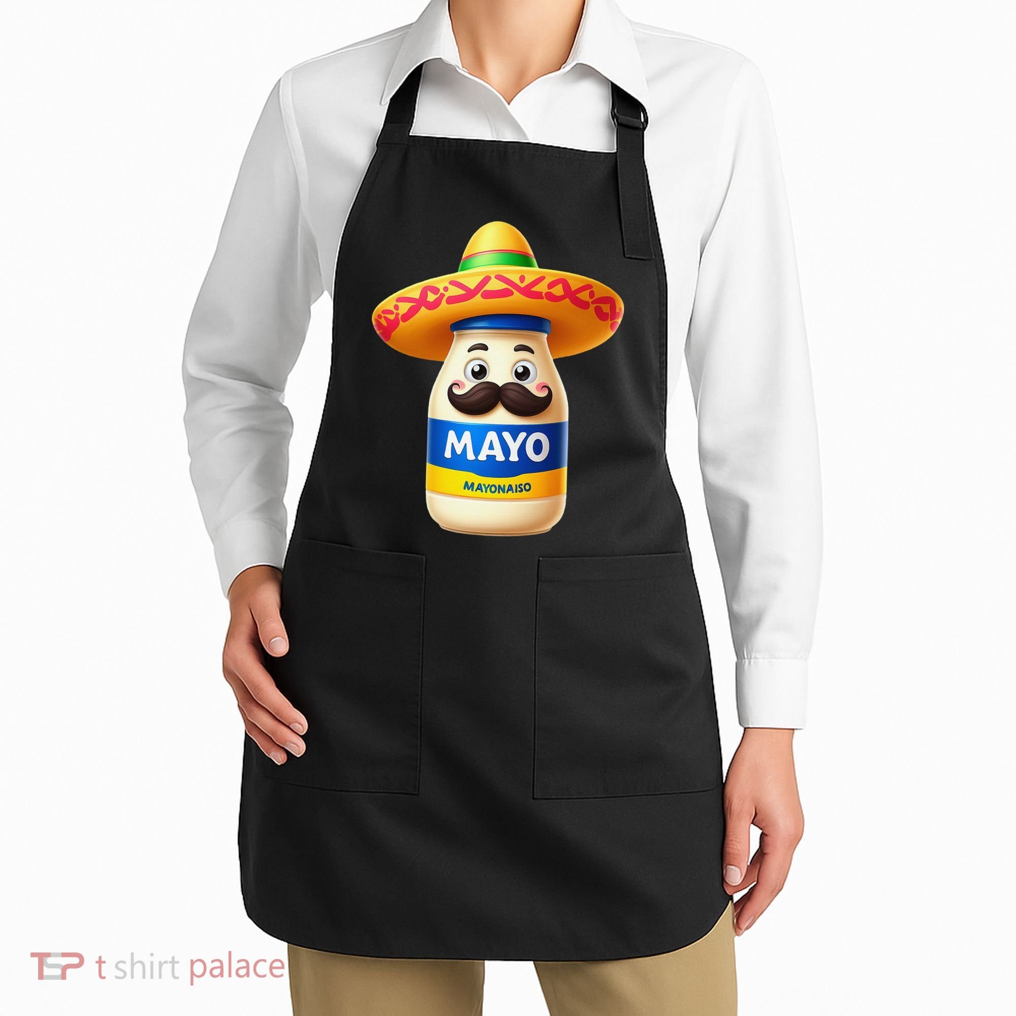 Funny Cinco De Mayo Mayonnaise Bottle Mexican Fiesta Pun Apron
