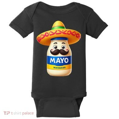 Funny Cinco De Mayo Mayonnaise Bottle Mexican Fiesta Pun Baby Bodysuit