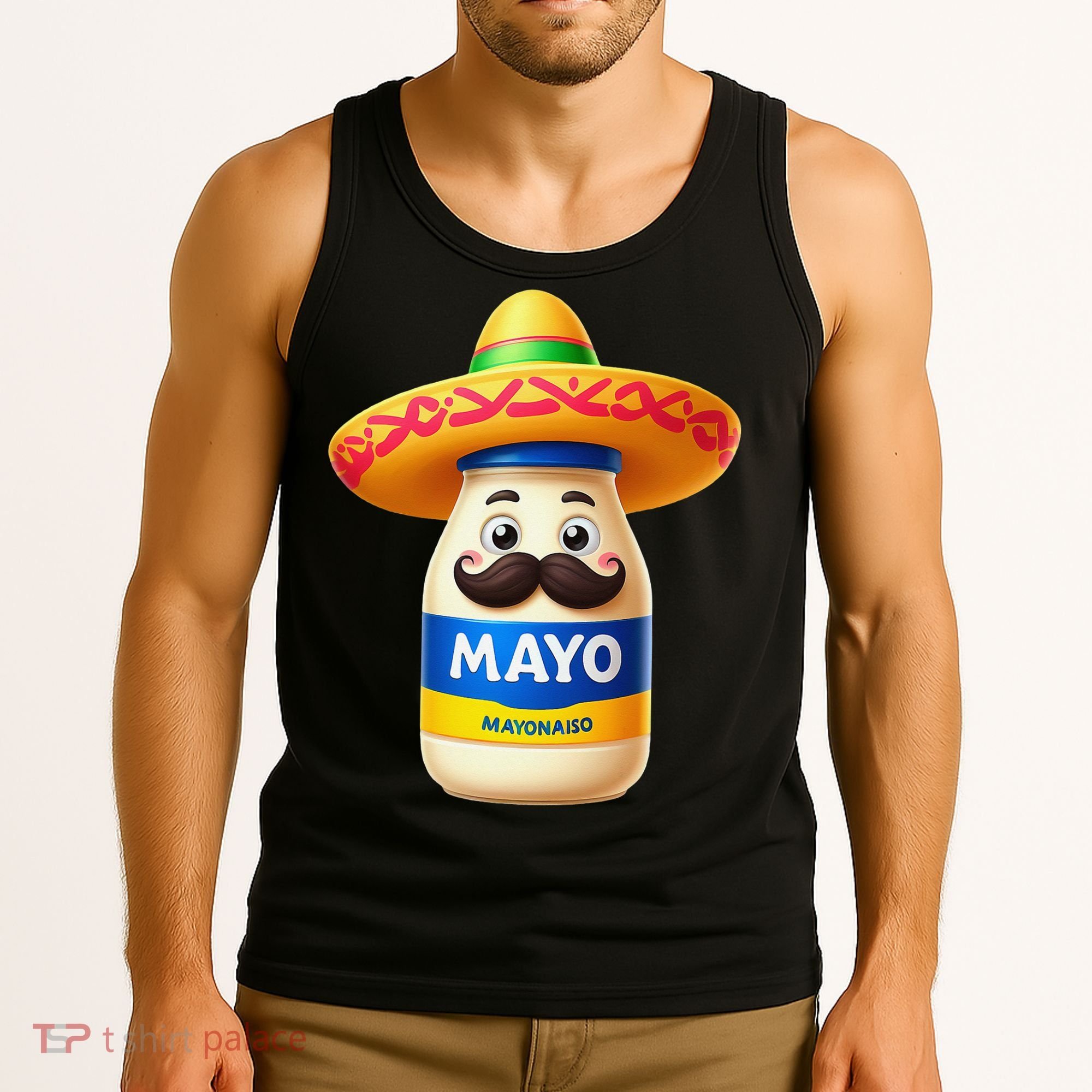 Funny Cinco De Mayo Mayonnaise Bottle Mexican Fiesta Pun Tank Top